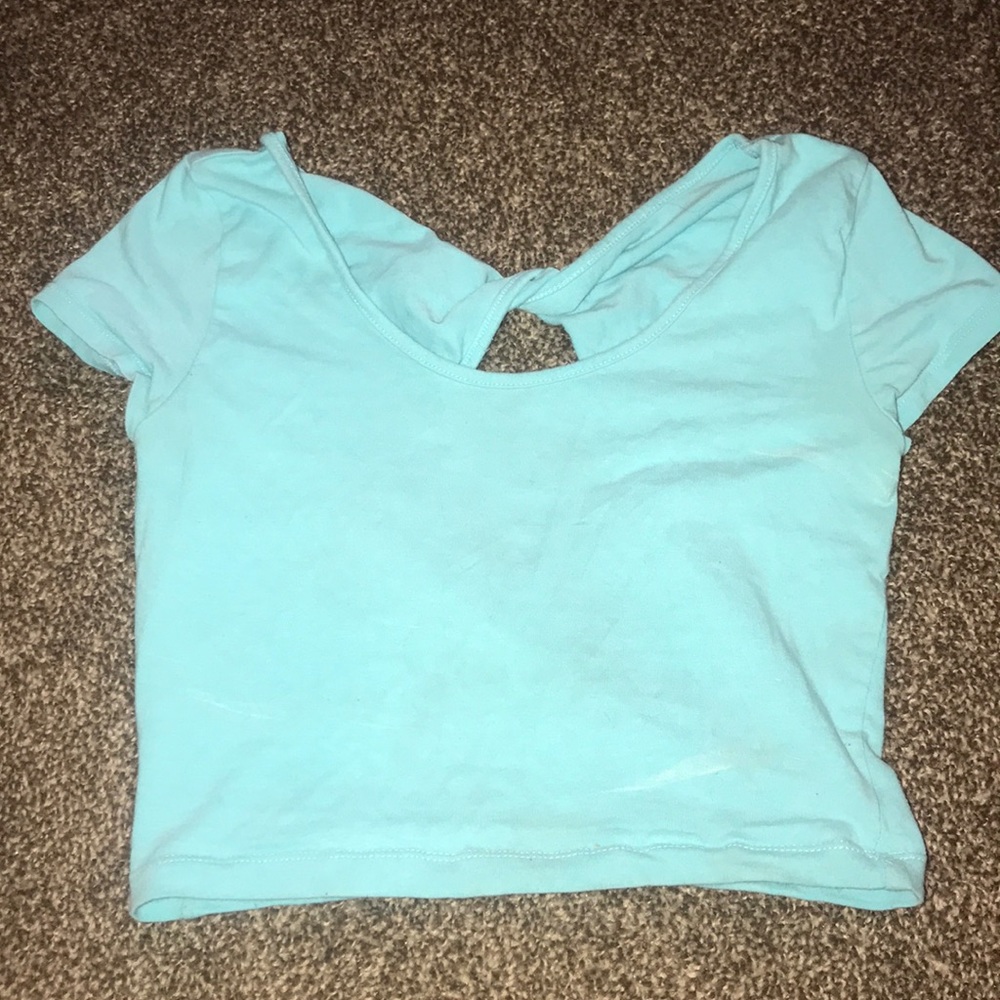 Light blue crop top